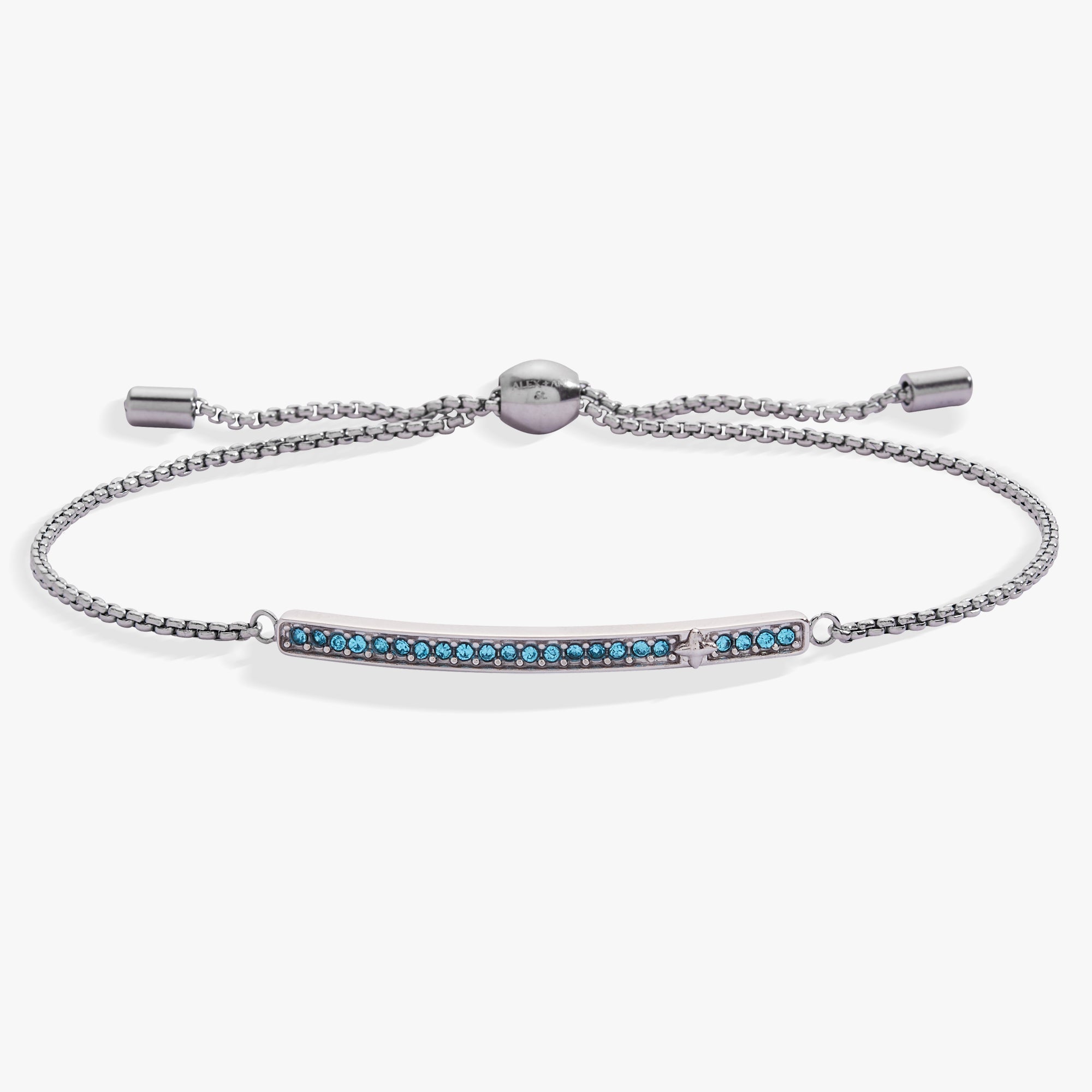 Birthstone Pave Bolo - March Stainless Steel Gold | Alex and Ani