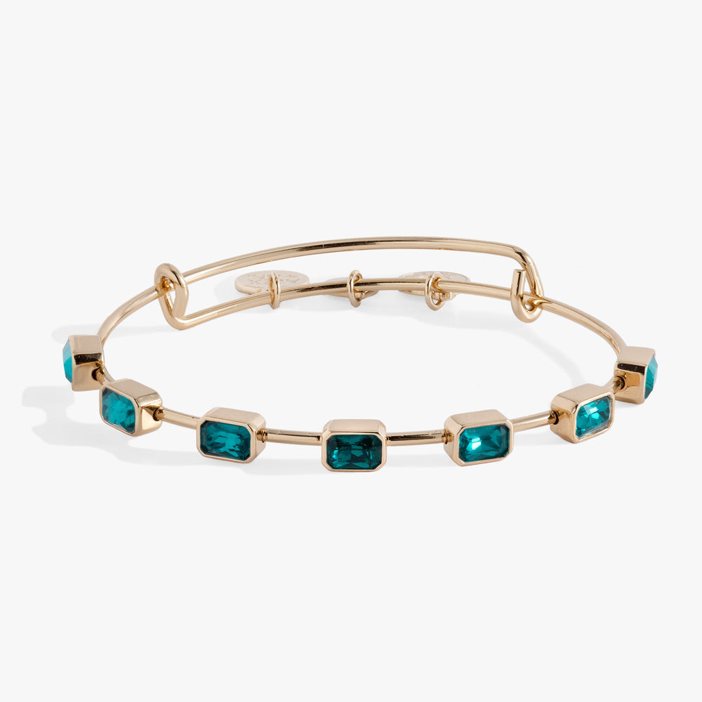 December Birthstone Emerald Cut Bangle Gold | Alex and Ani