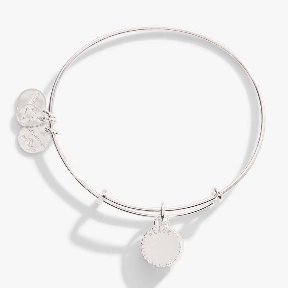 Aquamarine March Birthstone Charm Bangle Silver | Alex and Ani