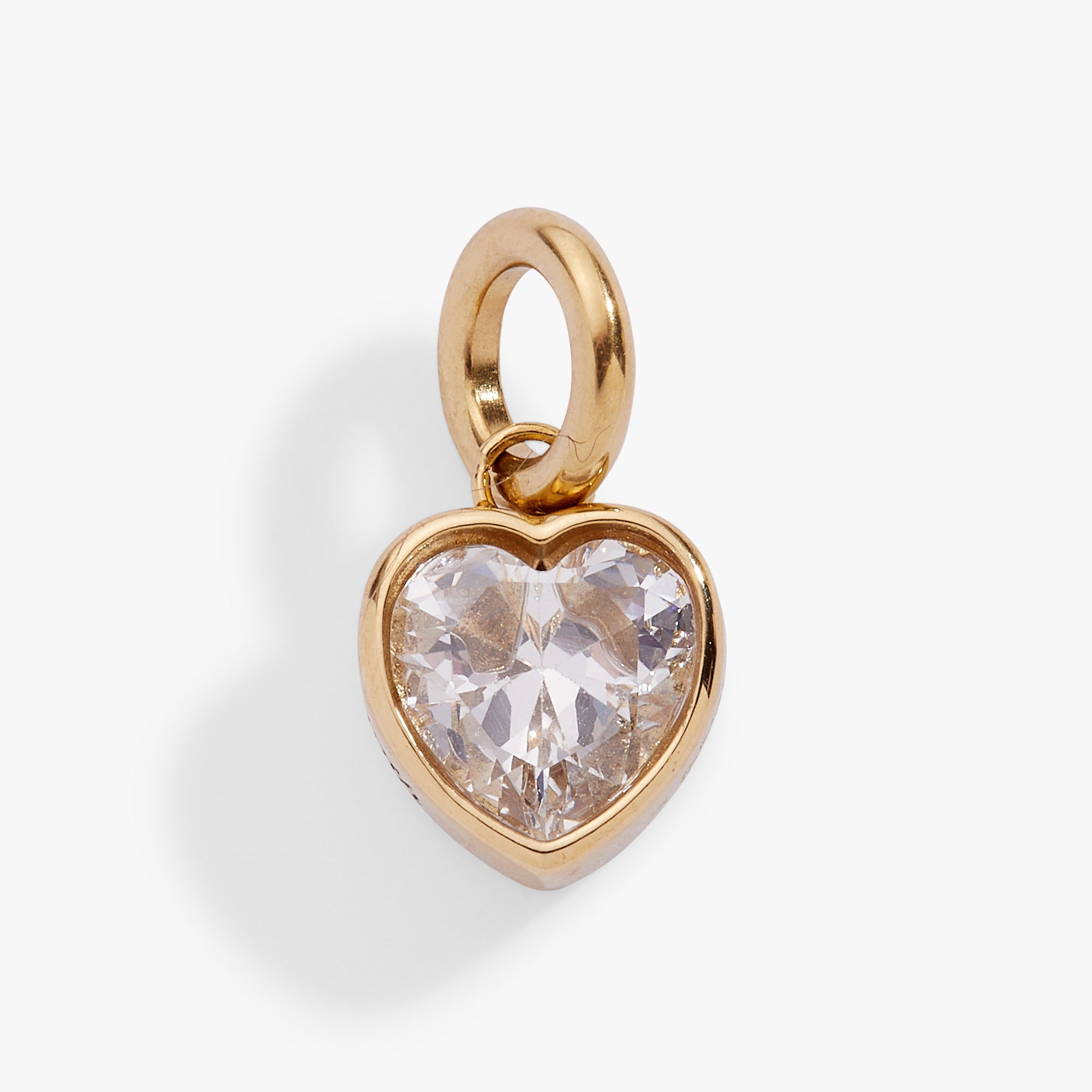 Strength' Heart Birthstone Charm-APRIL Stainless Steel Gold | Alex and Ani
