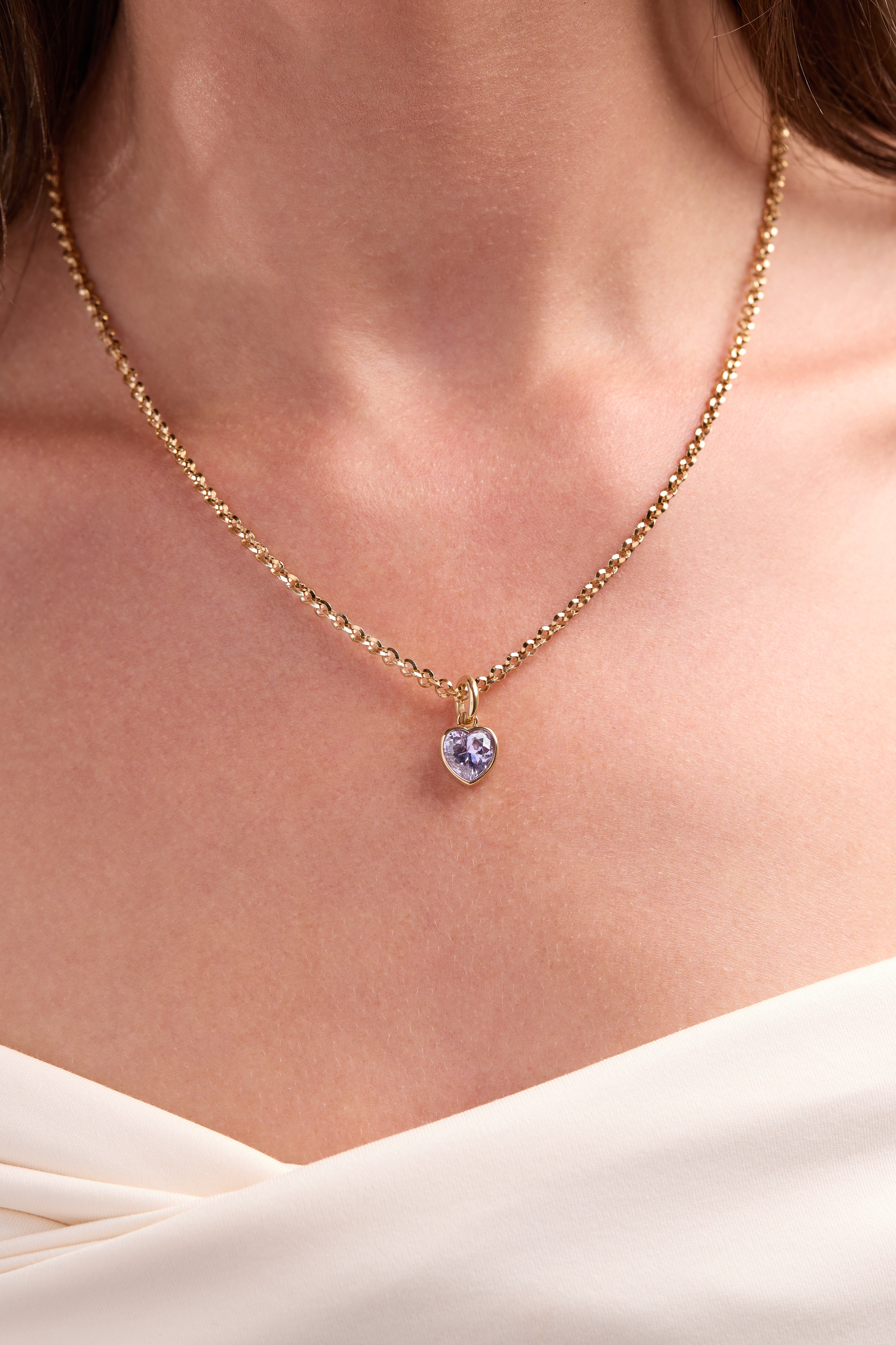 Strength' Heart Birthstone Charm-APRIL Stainless Steel Gold | Alex and Ani