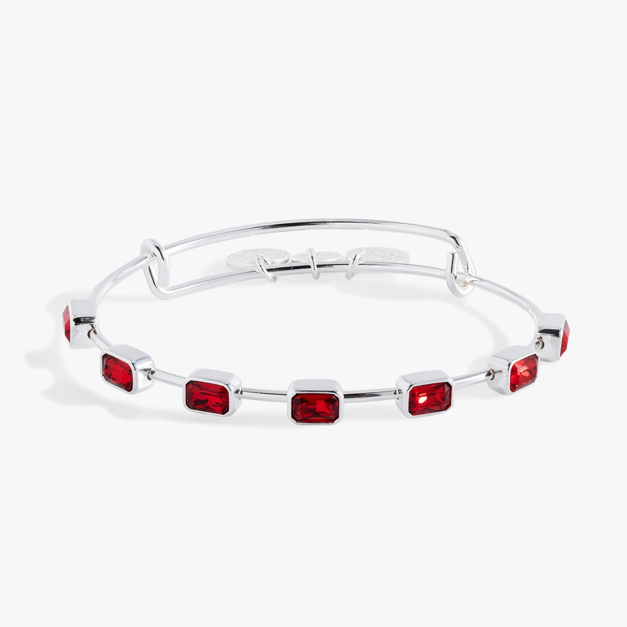 January Birthstone Emerald Cut Bangle Silver | Alex and Ani
