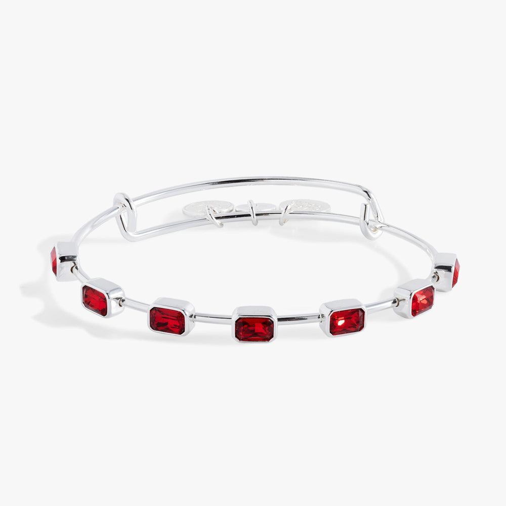 January Birthstone Emerald Cut Bangle Silver | Alex and Ani