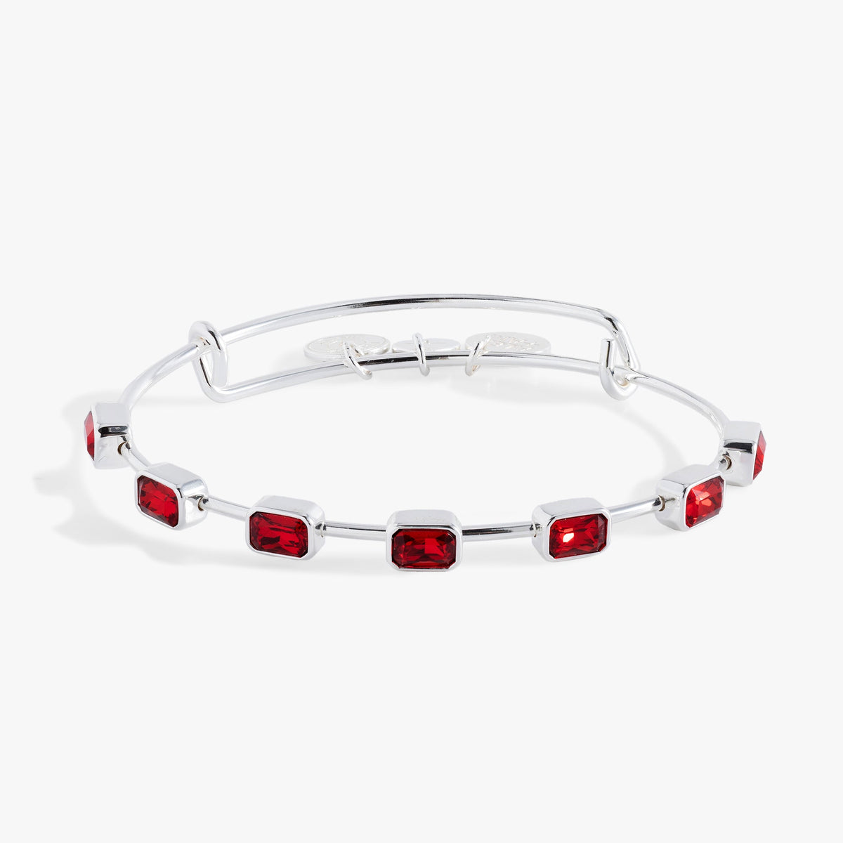 January Birthstone Emerald Cut Bangle Silver | Alex and Ani