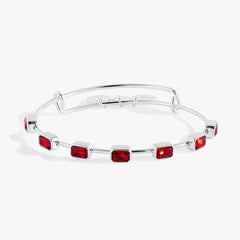 January Birthstone Emerald Cut Bangle Silver | Alex and Ani