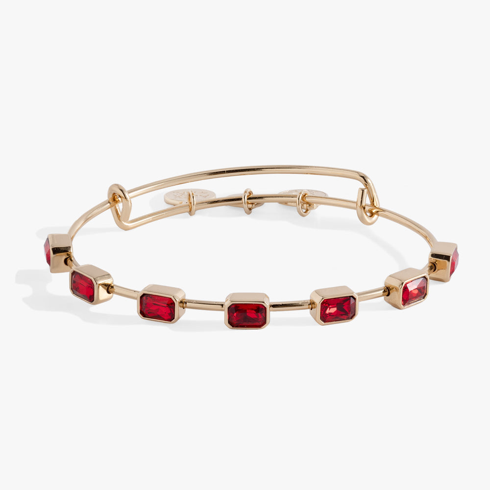 January Birthstone Emerald Cut Bangle Silver | Alex and Ani
