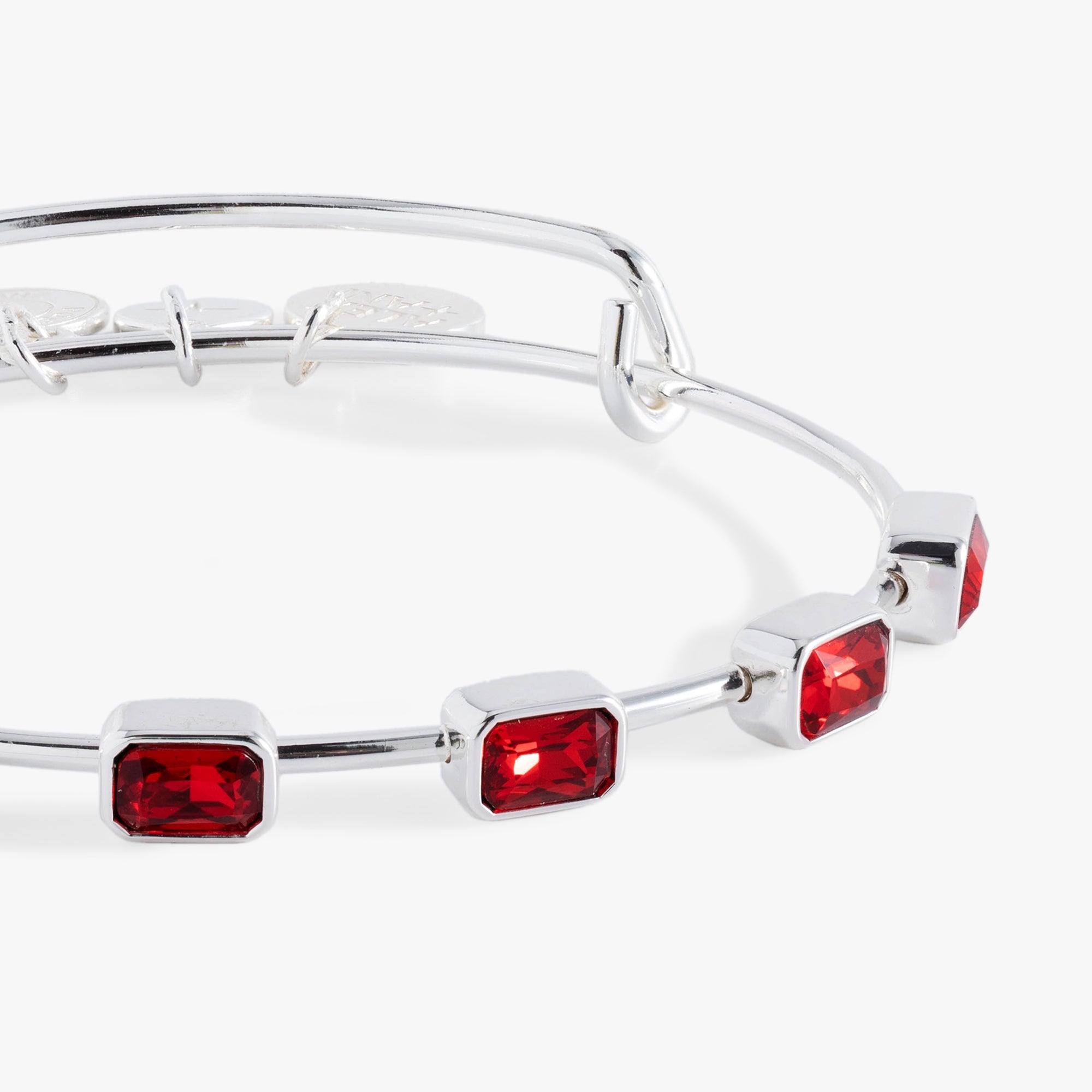 January Birthstone Emerald Cut Bangle Silver | Alex and Ani