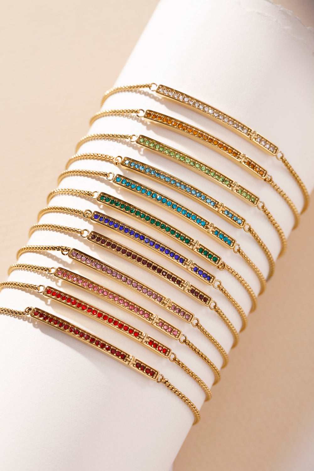 Birthstone Pave Bolo - January Stainless Steel Gold | Alex and Ani