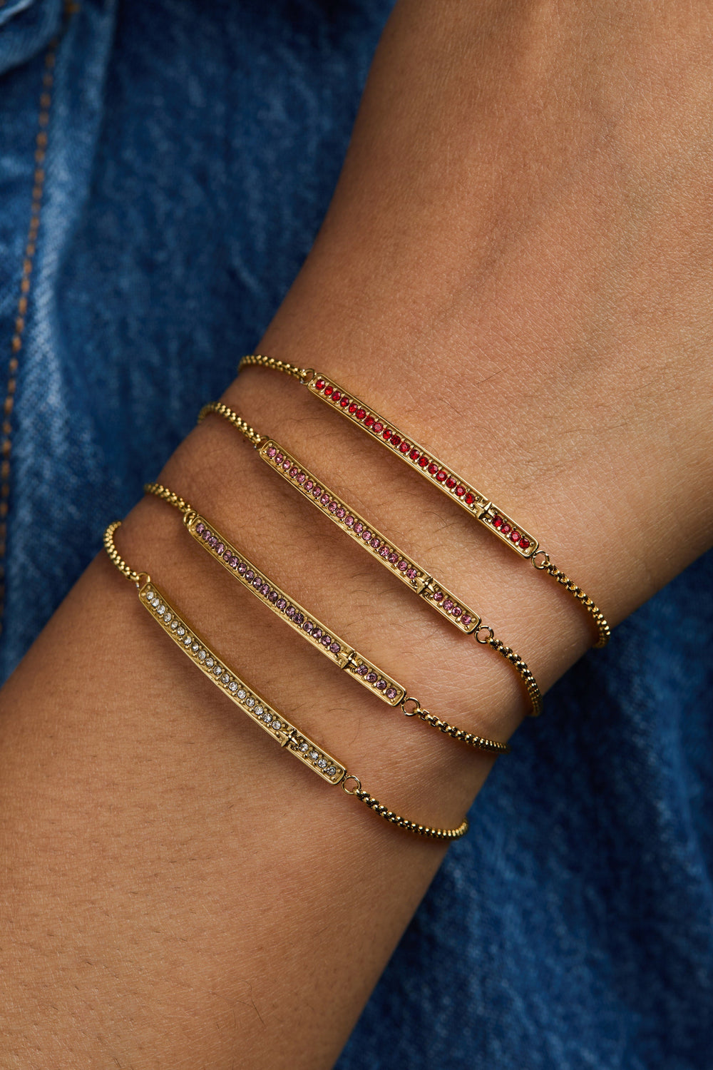 Birthstone Pave Bolo - April Stainless Steel Gold | Alex and Ani