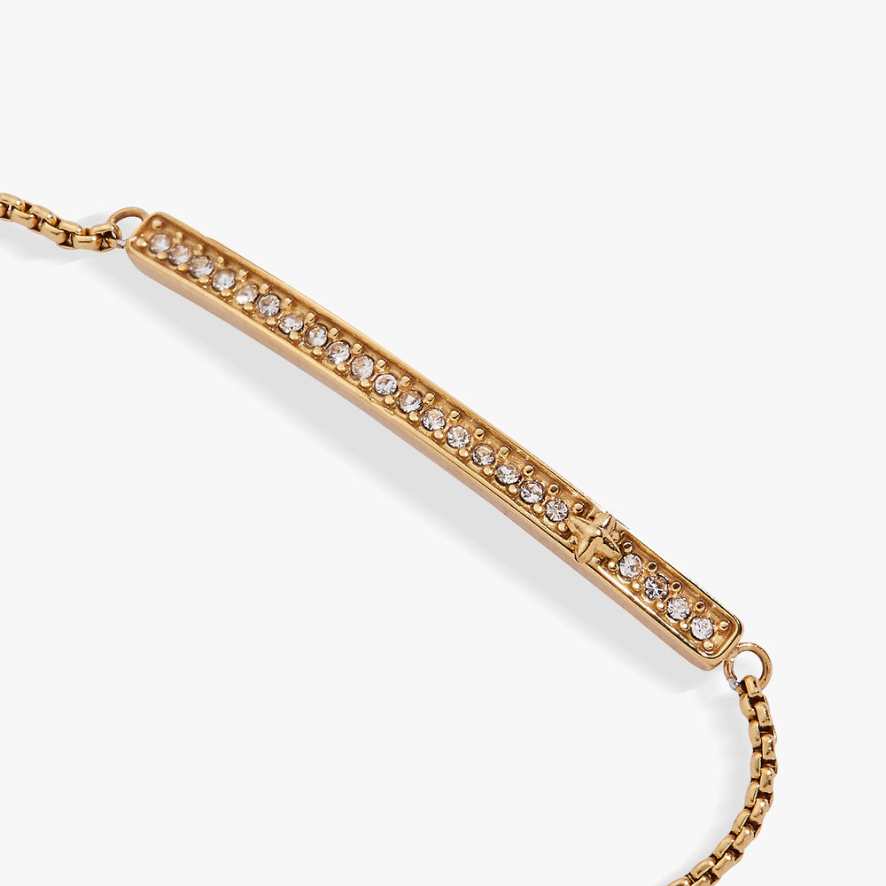 Birthstone Pave Bolo - April Stainless Steel Gold | Alex and Ani