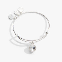 Clear Crystal April Birthstone Charm Bangle Gold | Alex and Ani