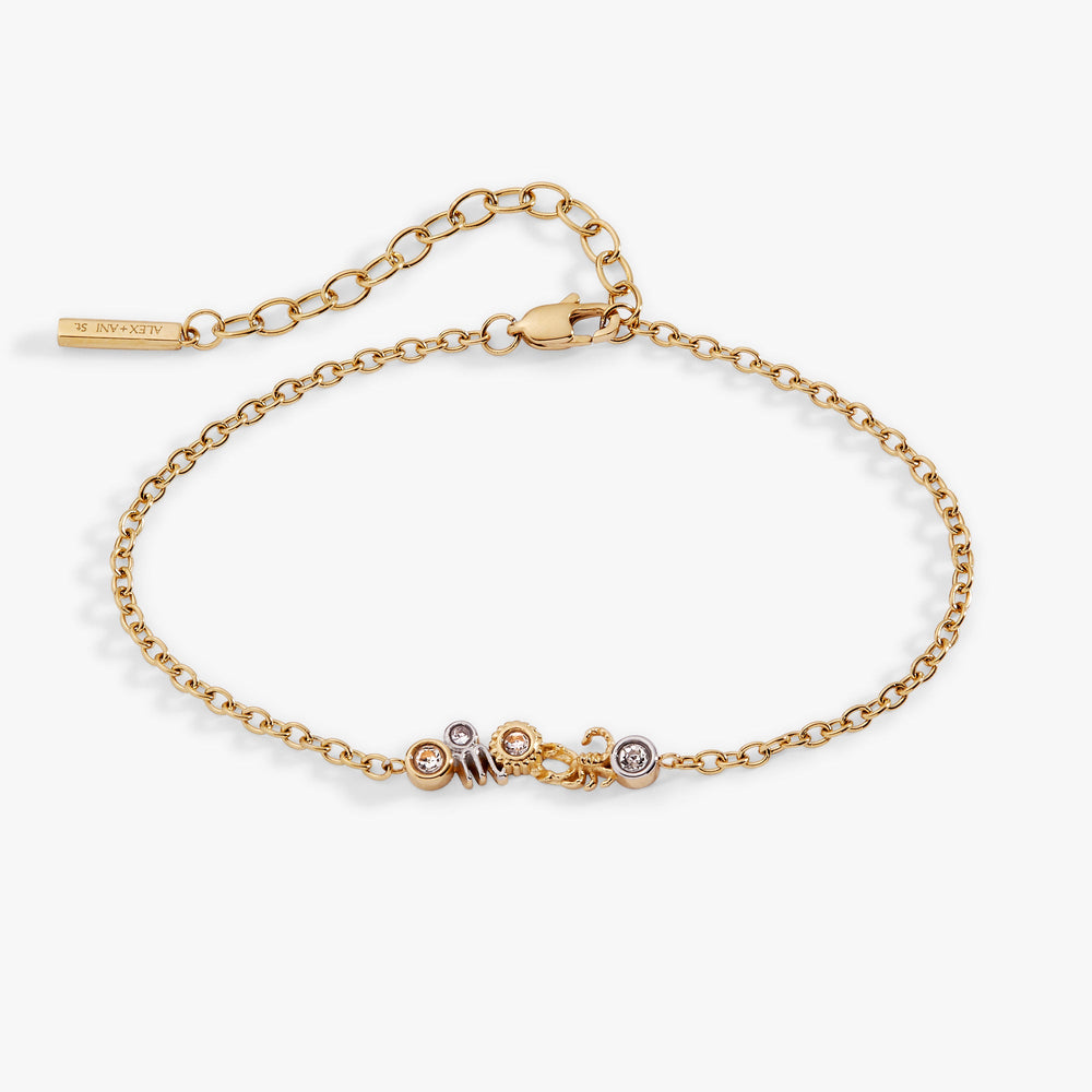 Scorpio Symbol Inline Bracelet Two Tone - Stainless Steel | Alex and Ani