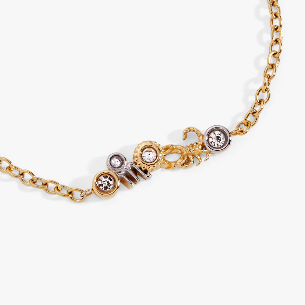 Scorpio Symbol Inline Bracelet Two Tone - Stainless Steel | Alex and Ani