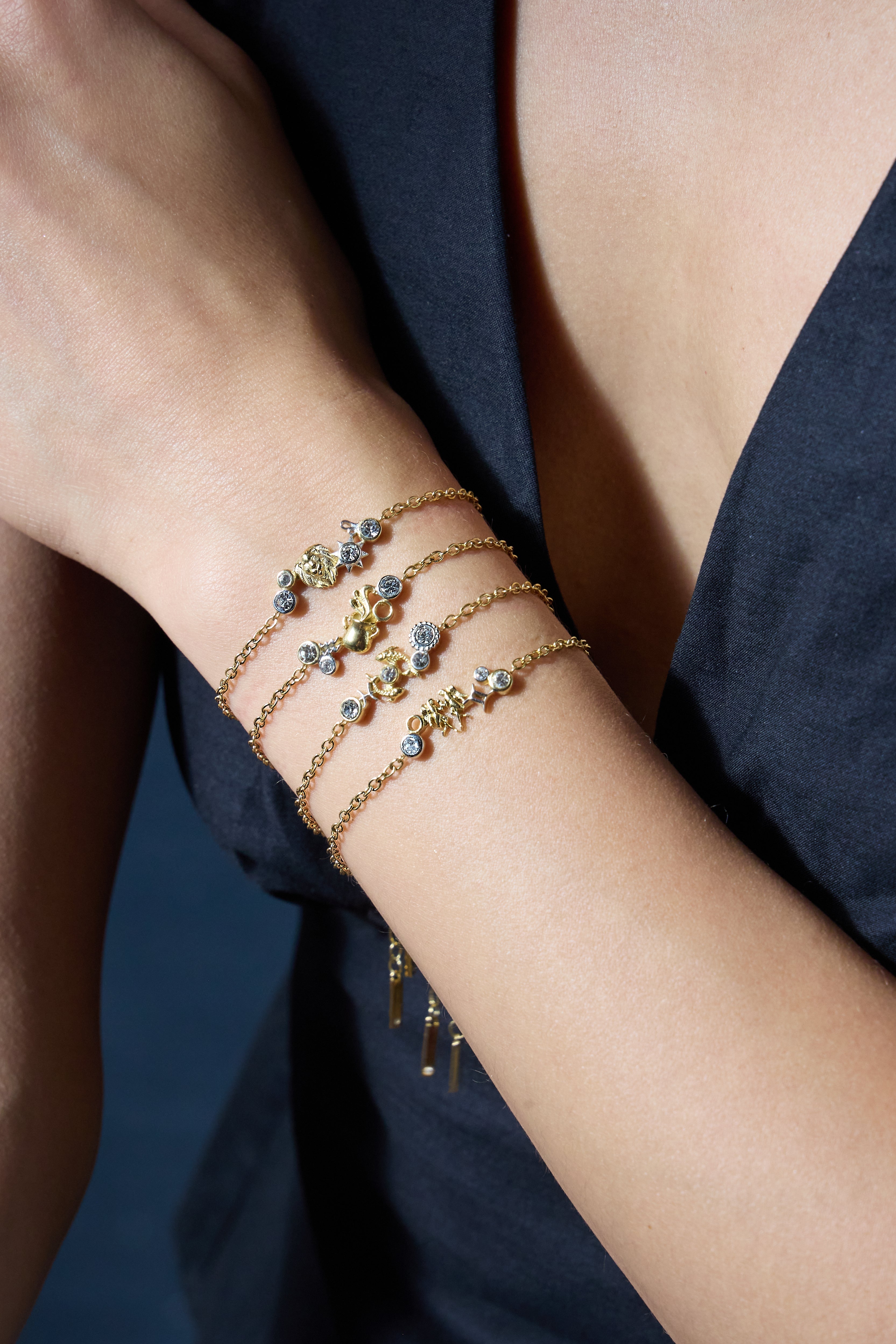 Scorpio Symbol Inline Bracelet Two Tone - Stainless Steel | Alex and Ani