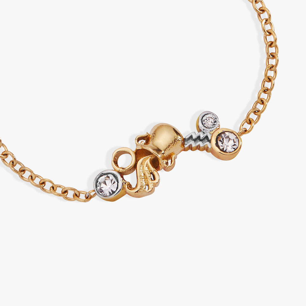 Aquarius Symbol Inline Bracelet Two Tone - Stainless Steel | Alex and Ani