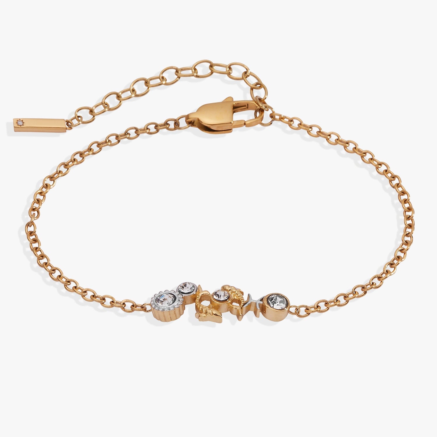 Pisces Symbol Inline Bracelet Two Tone - Stainless Steel | Alex and Ani
