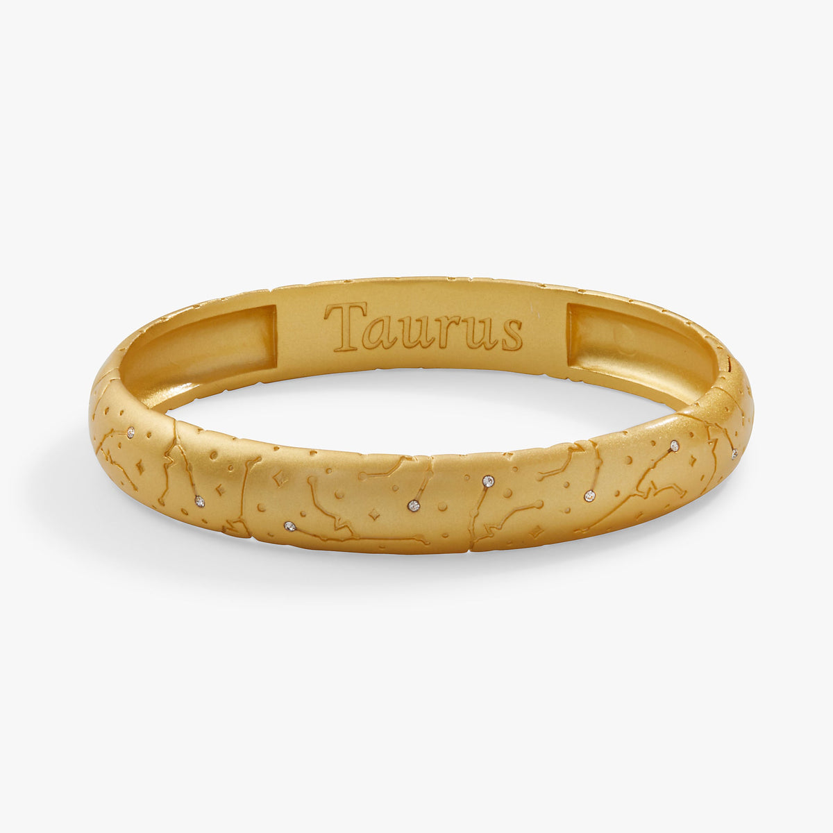 Taurus Zodiac Hinge Bangle Satin Silver | Alex and Ani