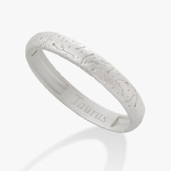Taurus Zodiac Hinge Bangle Satin Silver | Alex and Ani