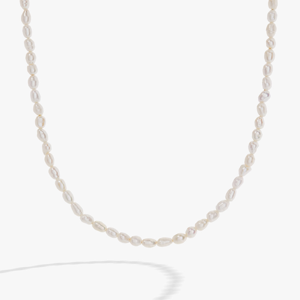 Freshwater Pearl Necklace Stainless Steel Gold | Alex and Ani