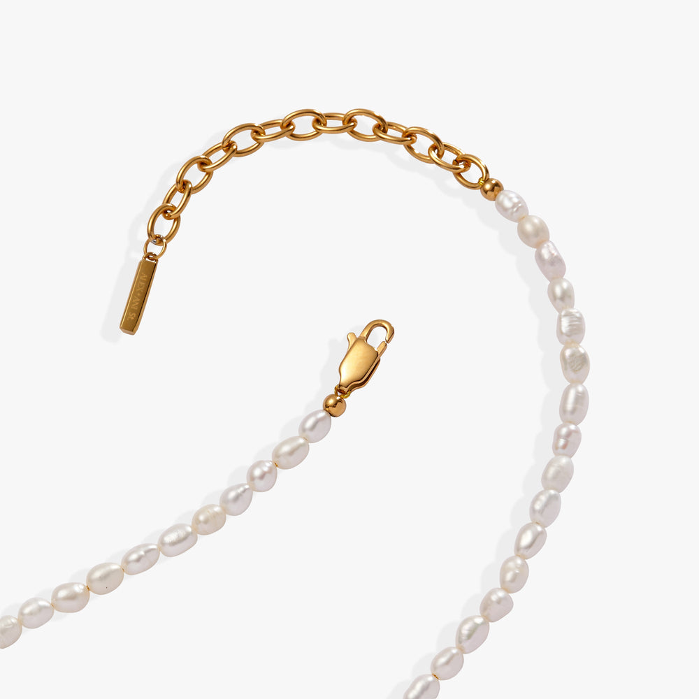 Freshwater Pearl Necklace Stainless Steel Gold | Alex and Ani