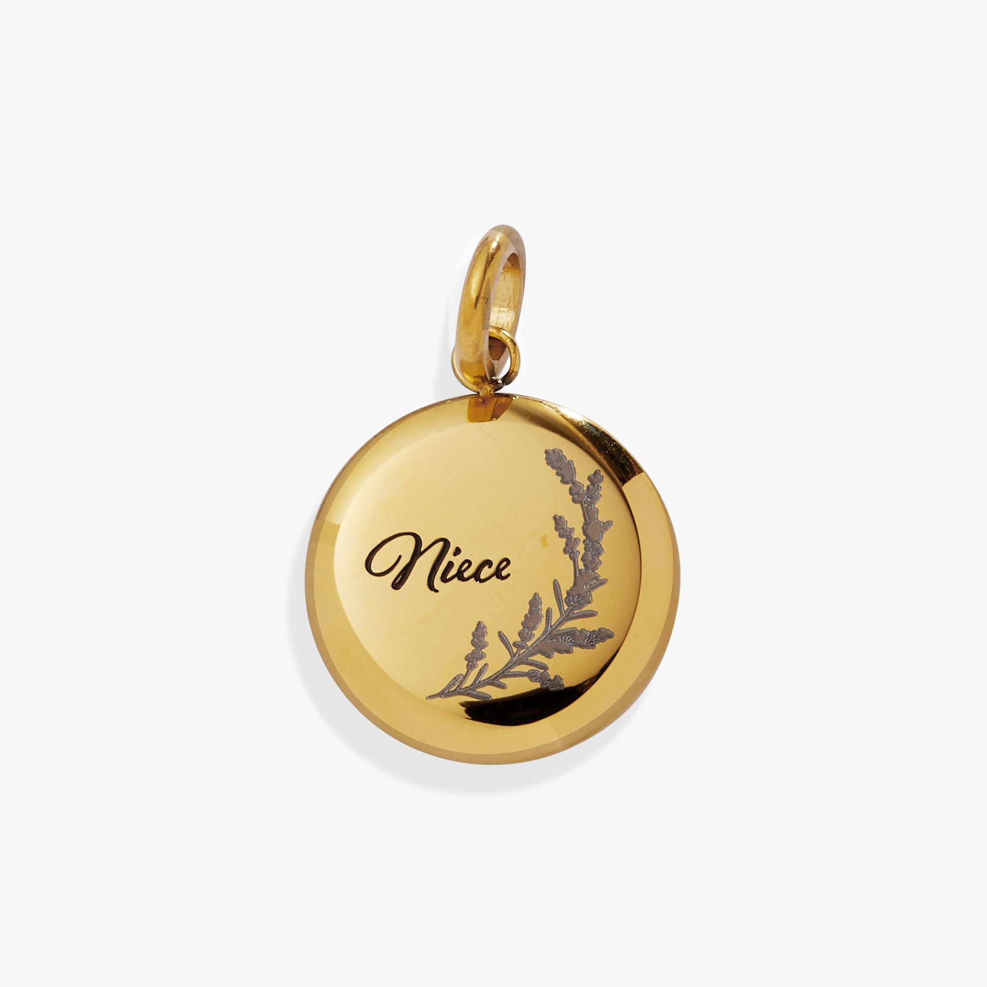 Niece Lavender Disc Charm Stainless Steel Gold | Alex and Ani