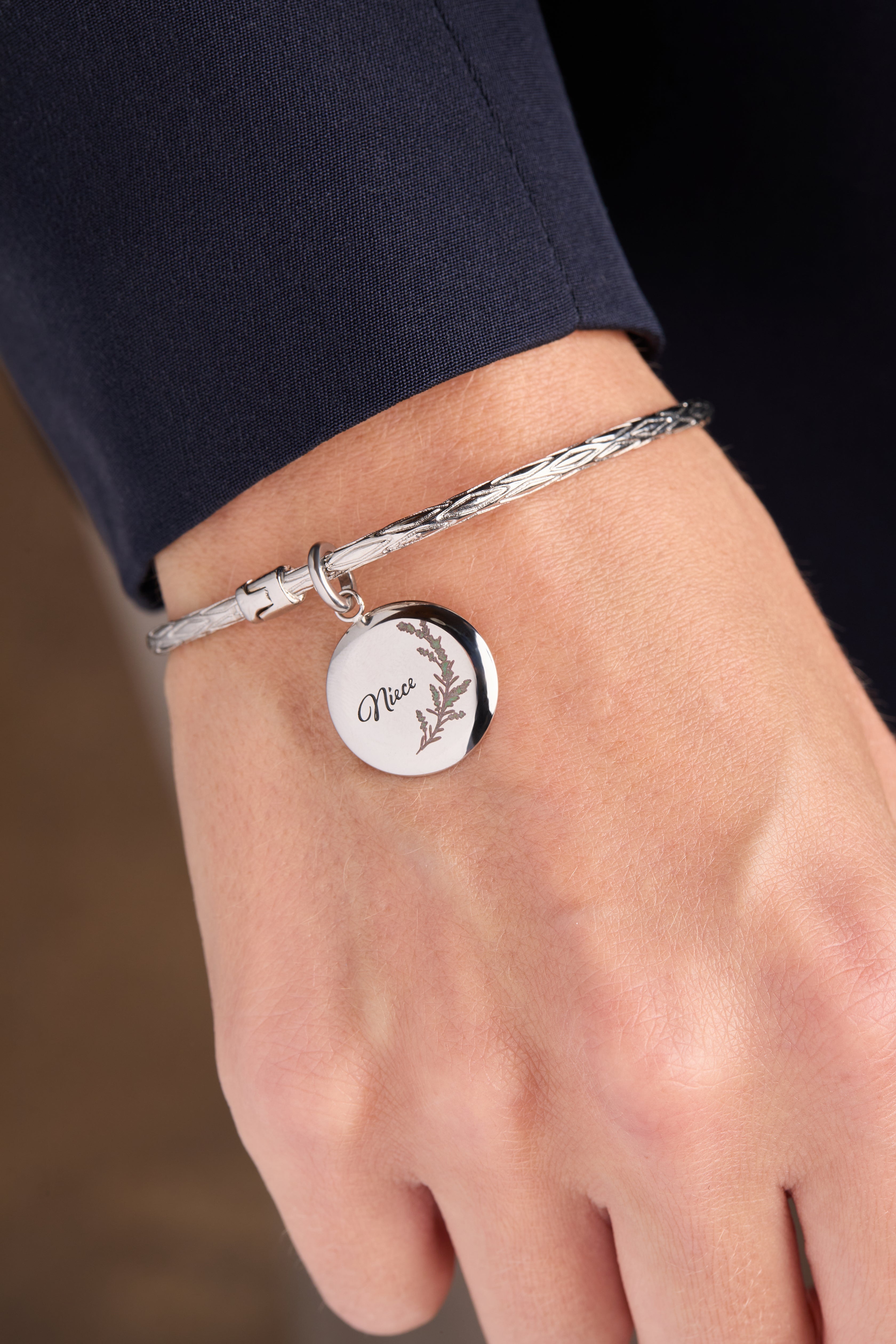 Niece Lavender Disc Charm Stainless Steel Gold | Alex and Ani