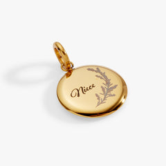 Niece Lavender Disc Charm Stainless Steel Gold | Alex and Ani