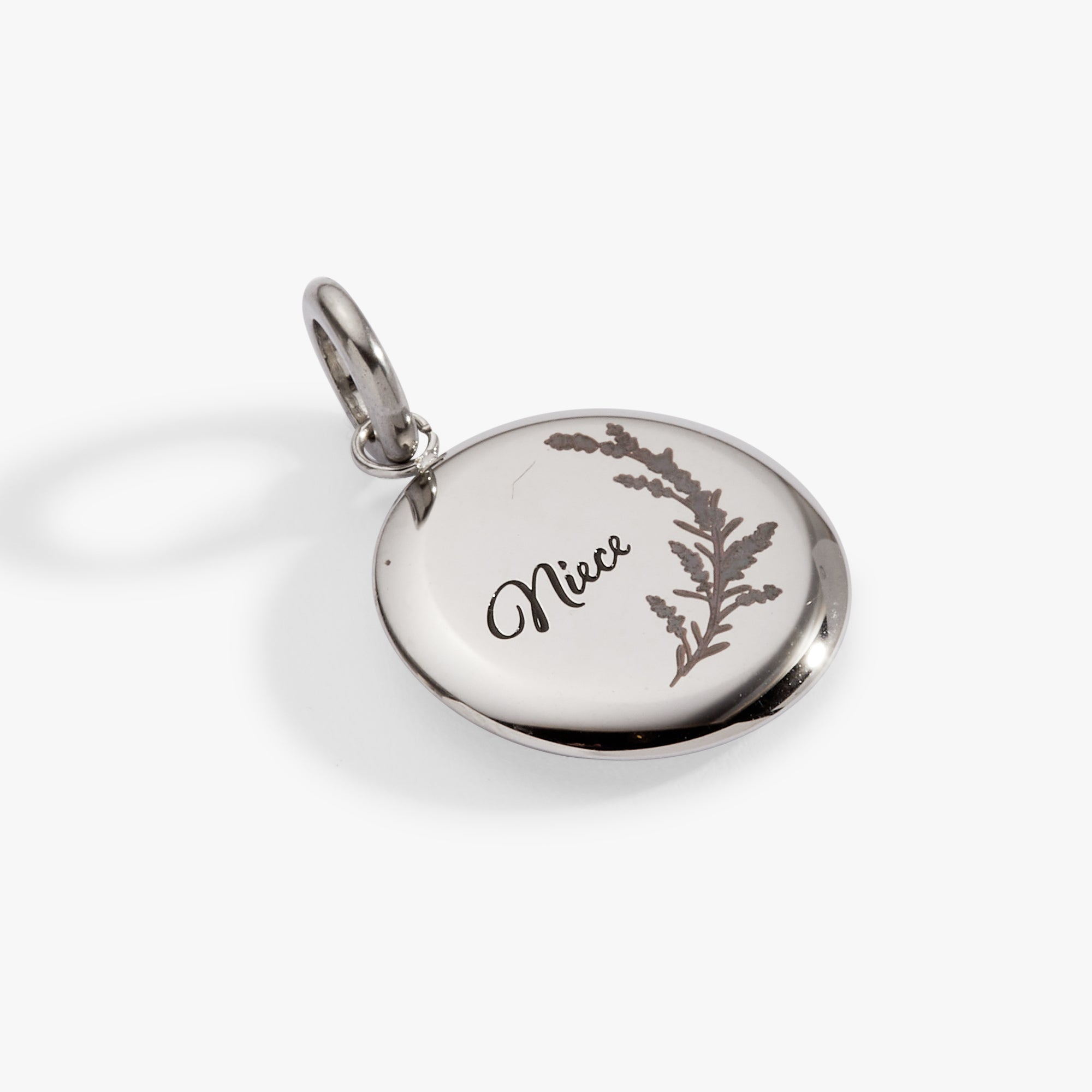 Niece Lavender Disc Charm Stainless Steel Gold | Alex and Ani