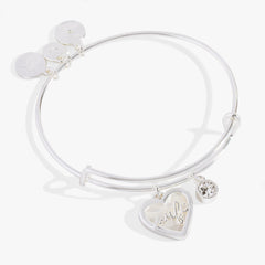 Mother of Pearl Wife Heart Bangle – Elegant Bridal or Anniversary Jewelry Gold | Alex and Ani
