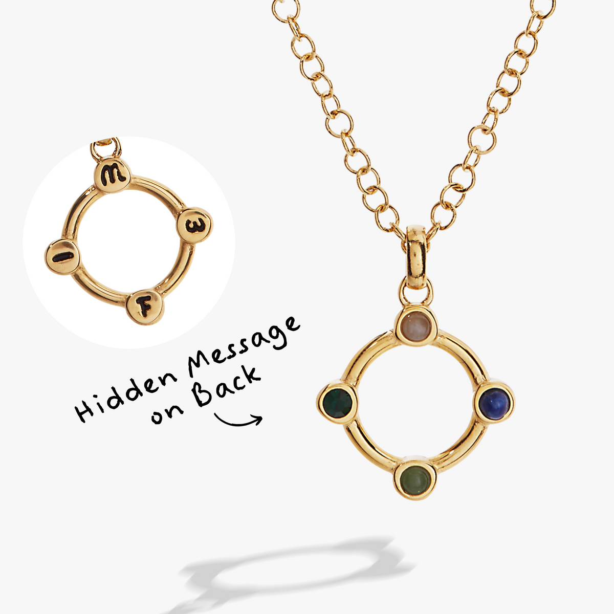 Wife Crystal Necklace Stainless Steel Gold | Alex and Ani