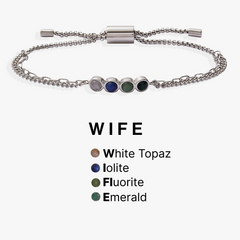 Wife Acrostic Bolo Stainless Steel Silver | Alex and Ani