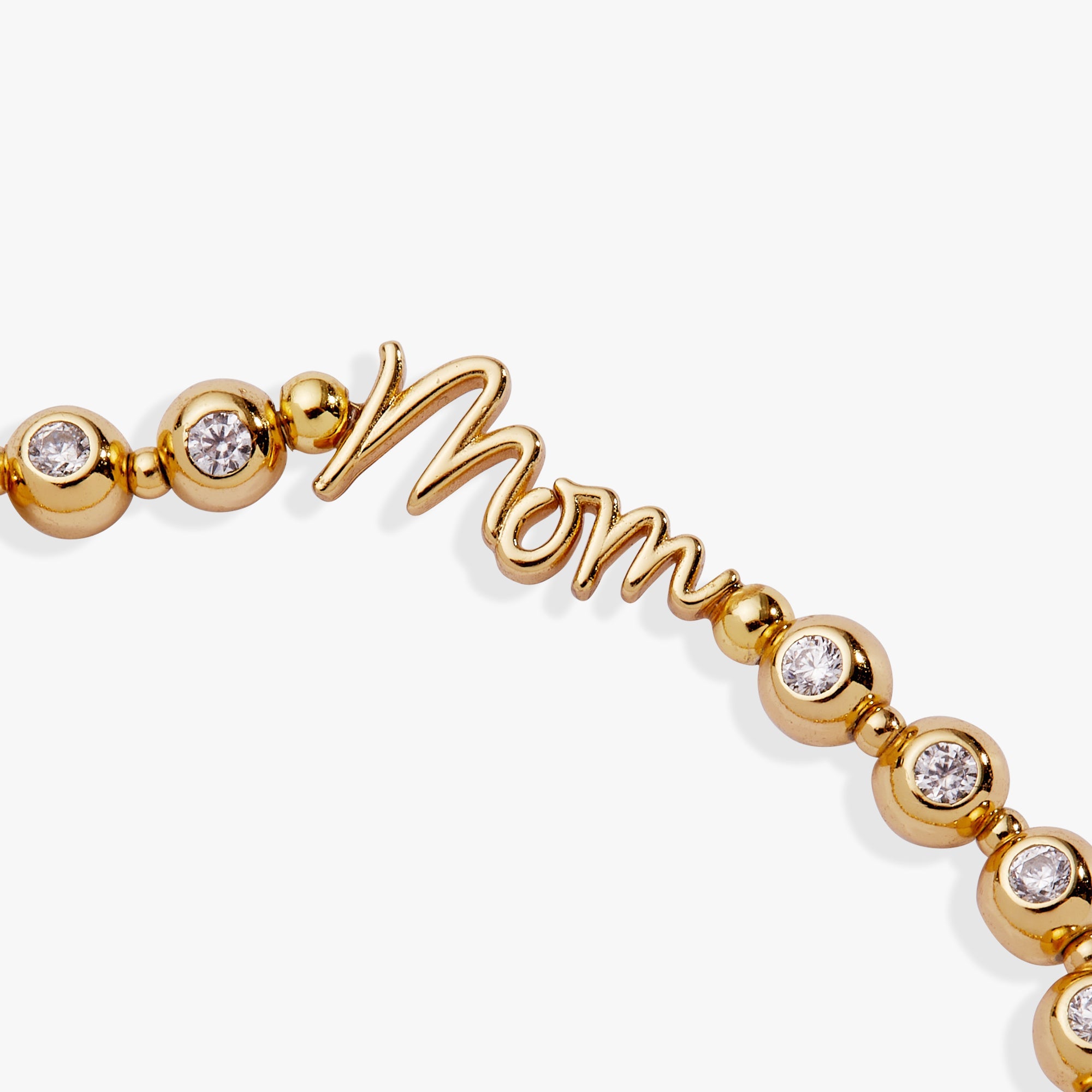 Mom Elongated Crystal Stretch Bracelet Silver | Alex and Ani