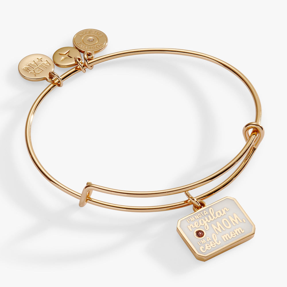 “I’m Not a Regular Mom, I’m a Cool Mom” Charm Bangle Gold | Alex and Ani