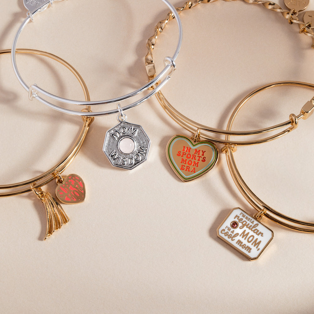 “I’m Not a Regular Mom, I’m a Cool Mom” Charm Bangle Gold | Alex and Ani