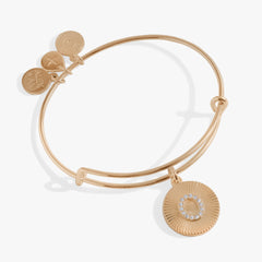 Pave Starburst Texture Initial Bangle O Gold | Alex and Ani