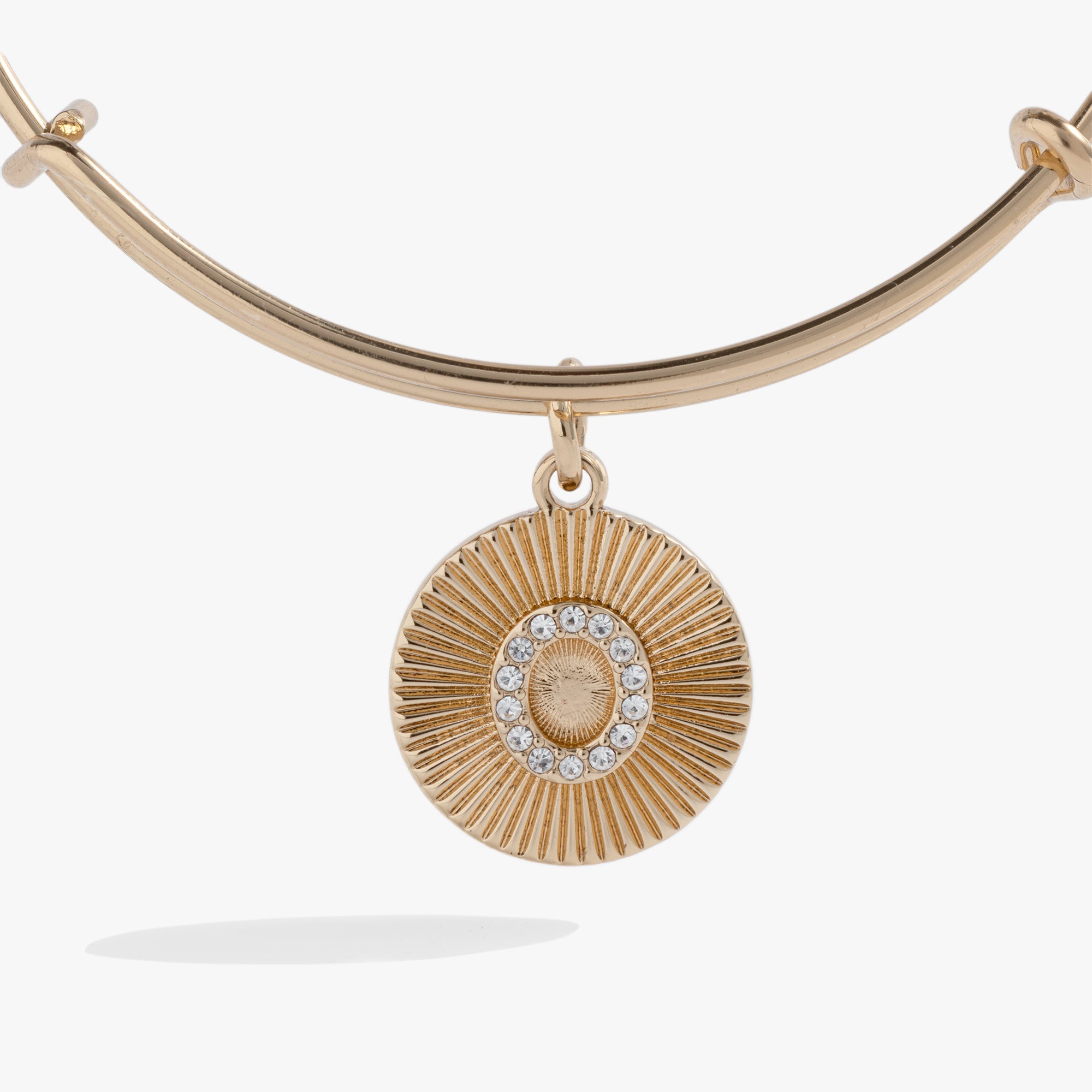 Pave Starburst Texture Initial Bangle O Gold | Alex and Ani