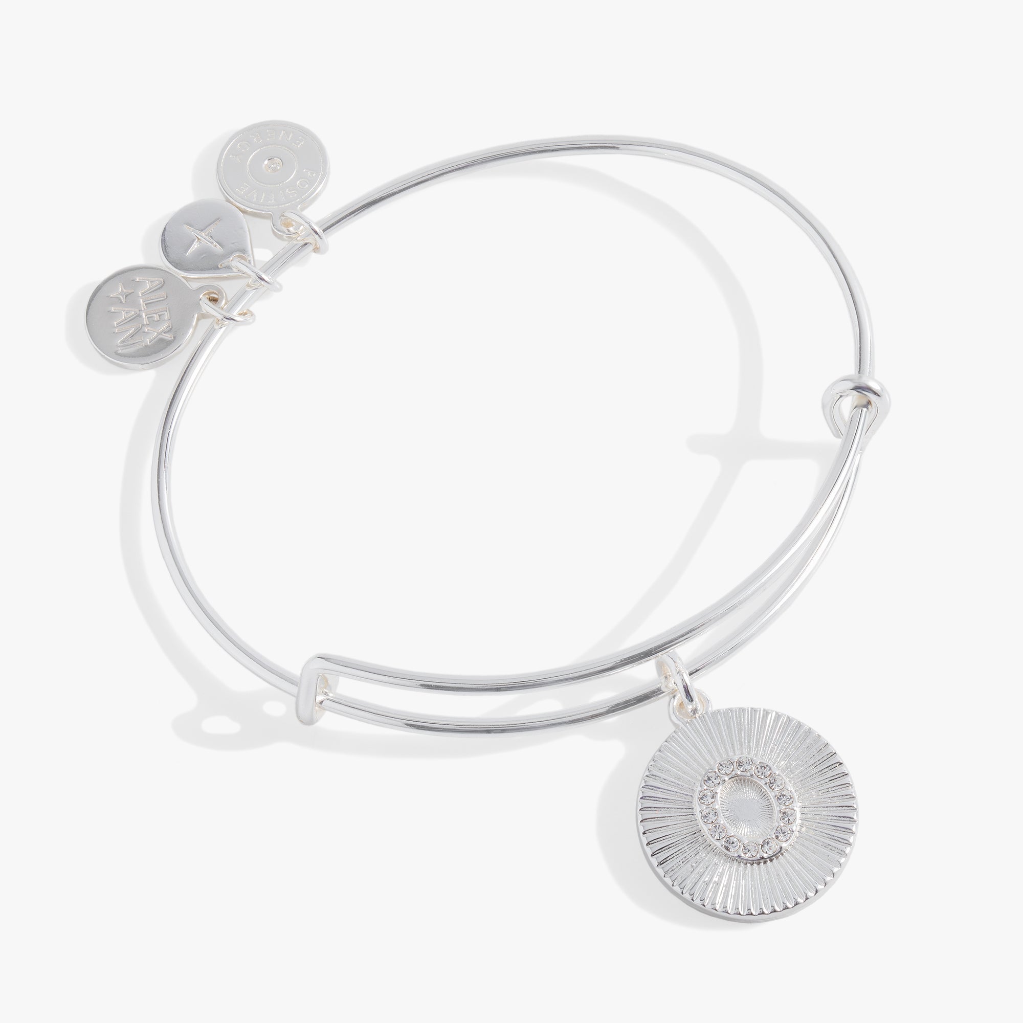 Pave Starburst Texture Initial Bangle O Gold | Alex and Ani