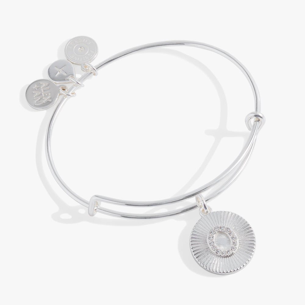 Pave Starburst Texture Initial Bangle O Gold | Alex and Ani