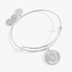 Pave Starburst Texture Initial Bangle O Gold | Alex and Ani
