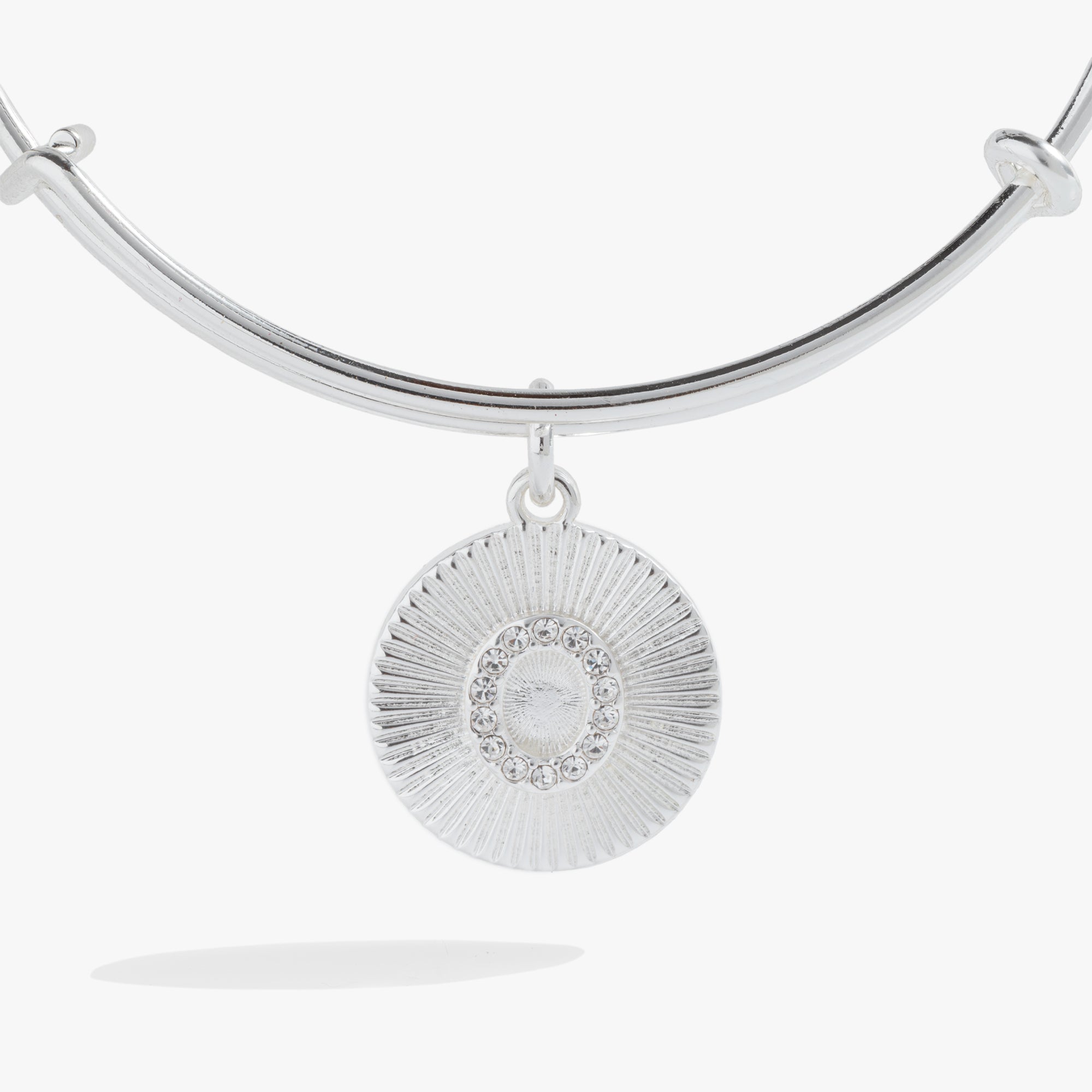 Pave Starburst Texture Initial Bangle O Gold | Alex and Ani