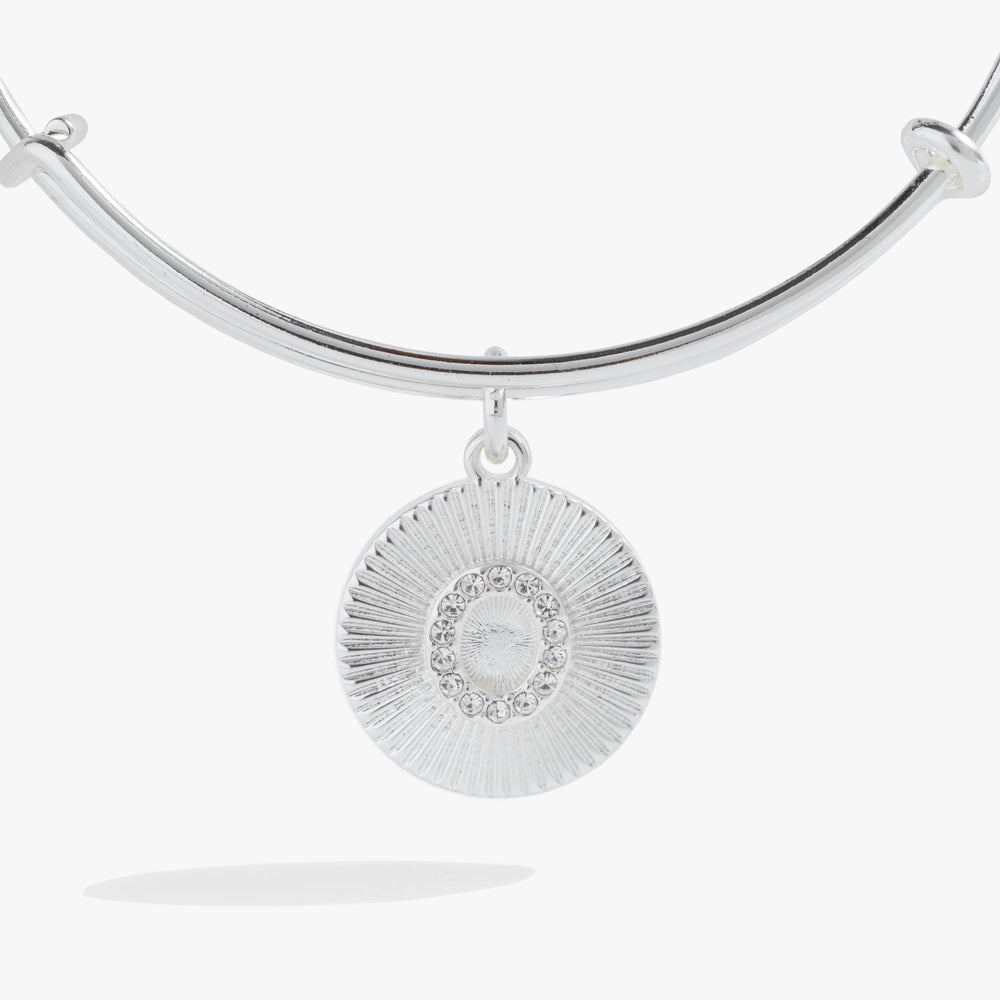 Pave Starburst Texture Initial Bangle O Gold | Alex and Ani
