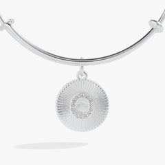Pave Starburst Texture Initial Bangle O Gold | Alex and Ani