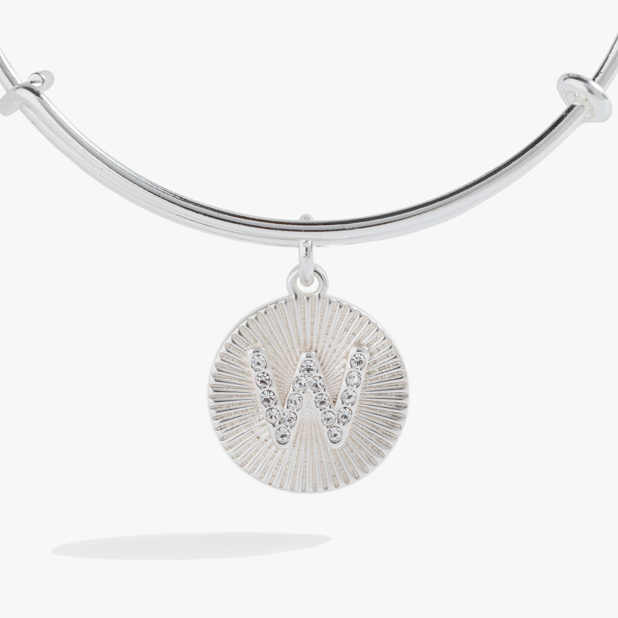 Pave Starburst Texture Initial Bangle W Gold | Alex and Ani