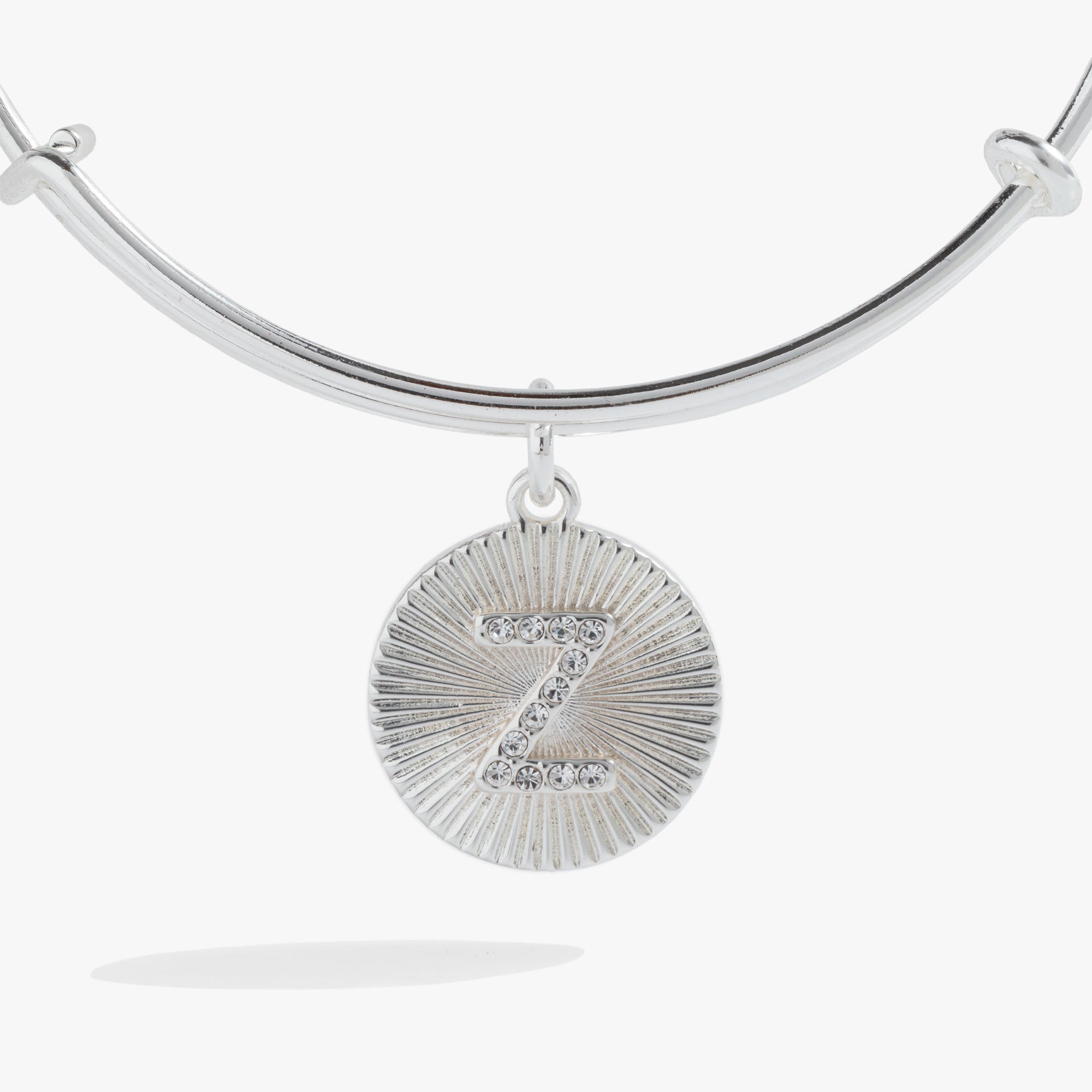 Pave Starburst Texture Initial Bangle Z Gold | Alex and Ani