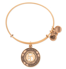 Number 5 Charm Bangle Bracelet Rafaelian Gold | Alex and Ani