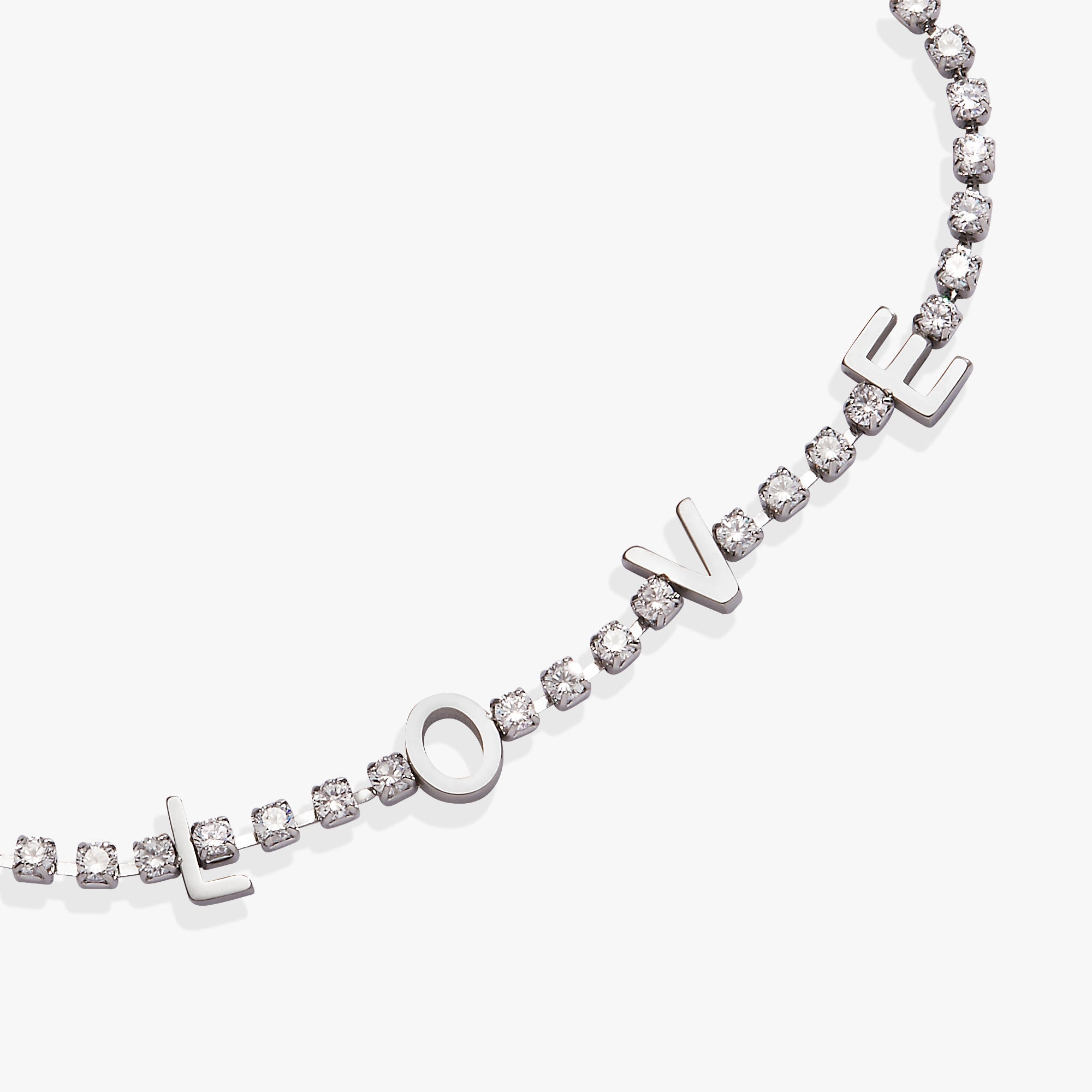 “Love” Tennis Bracelet Stainless Steel Gold | Alex and Ani