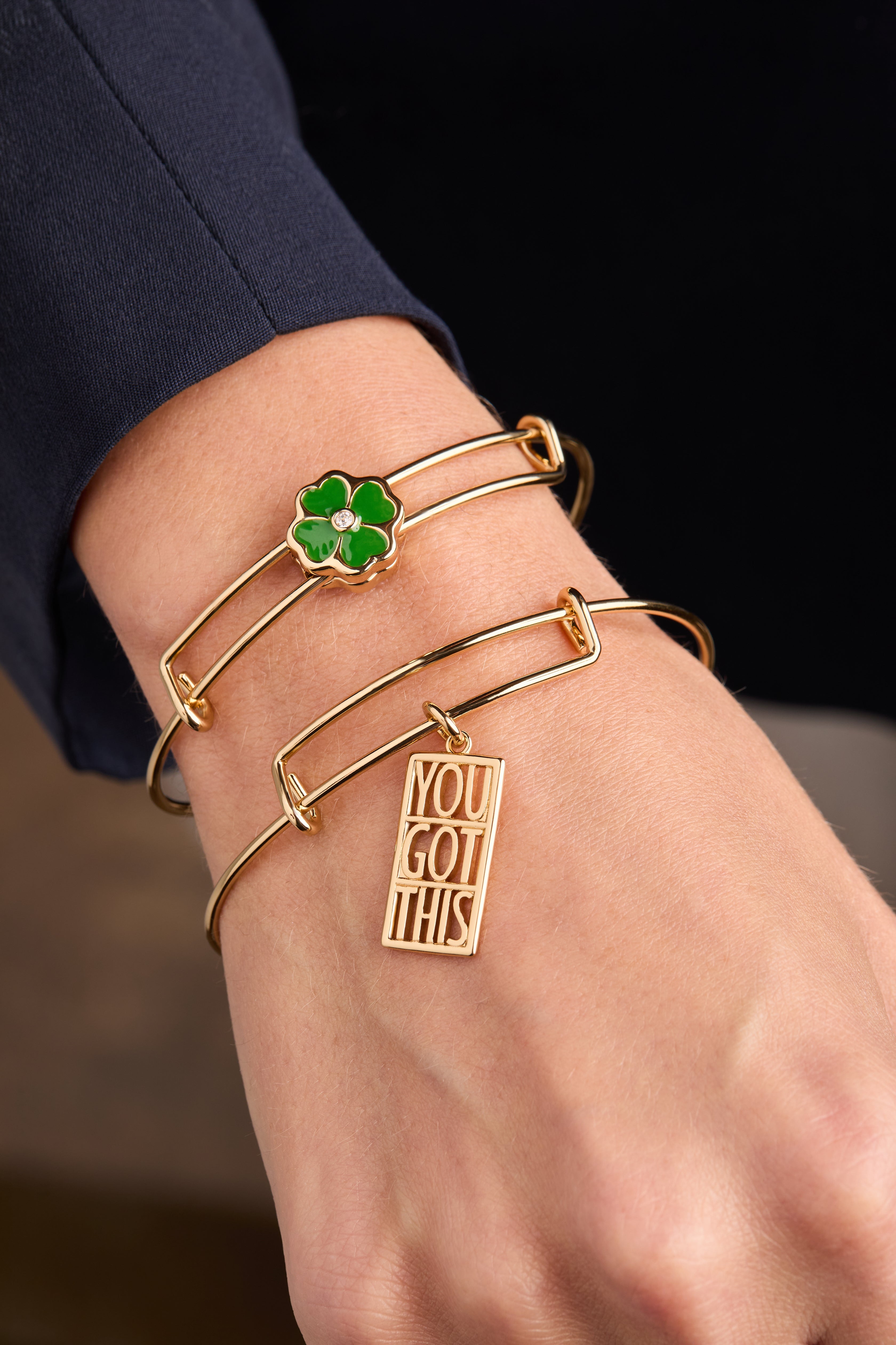 You Got This Charm Bangle Gold | Alex and Ani