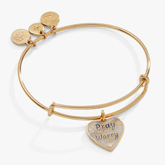 Pray More Worry Less Bangle Gold | Alex and Ani