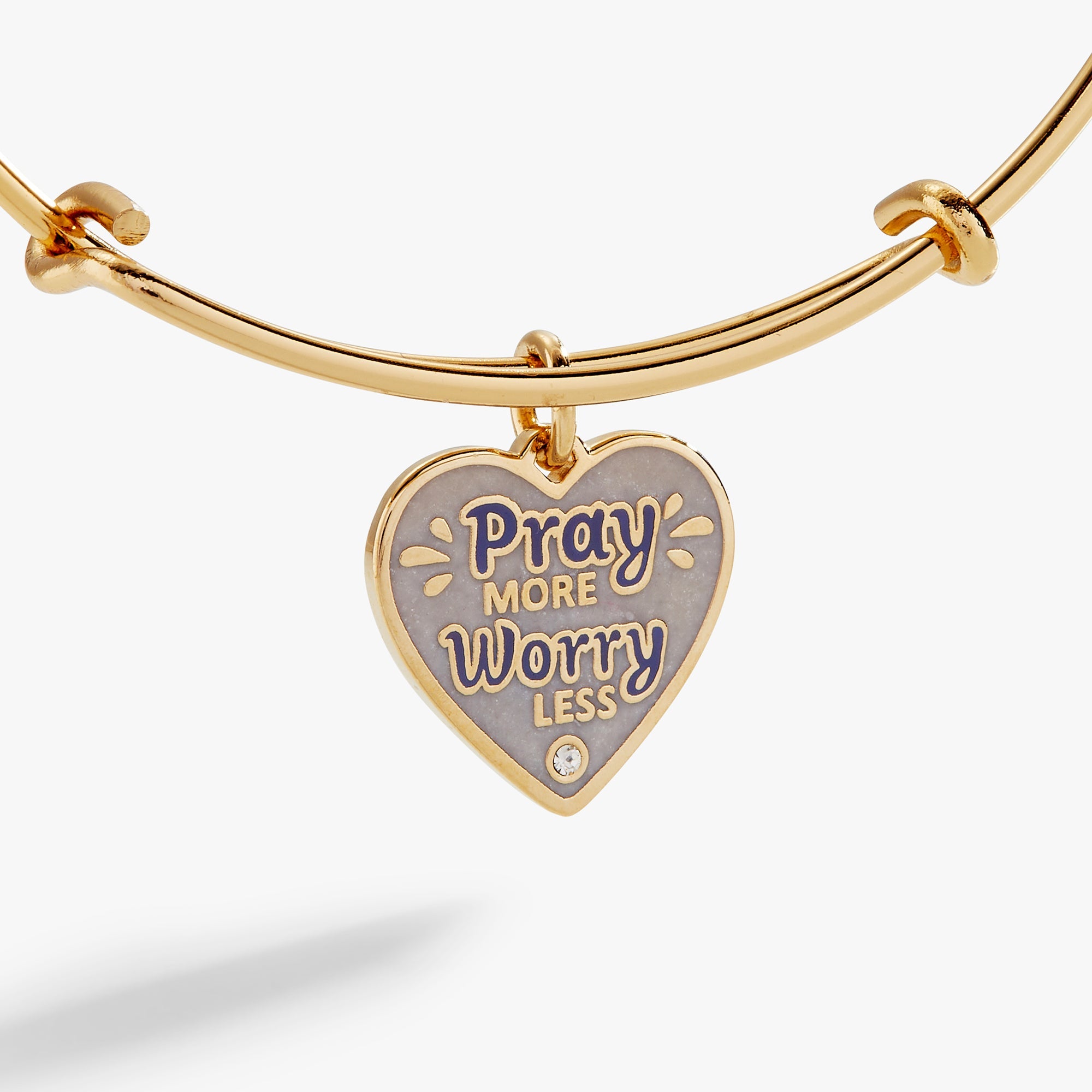Pray More Worry Less Bangle Gold | Alex and Ani