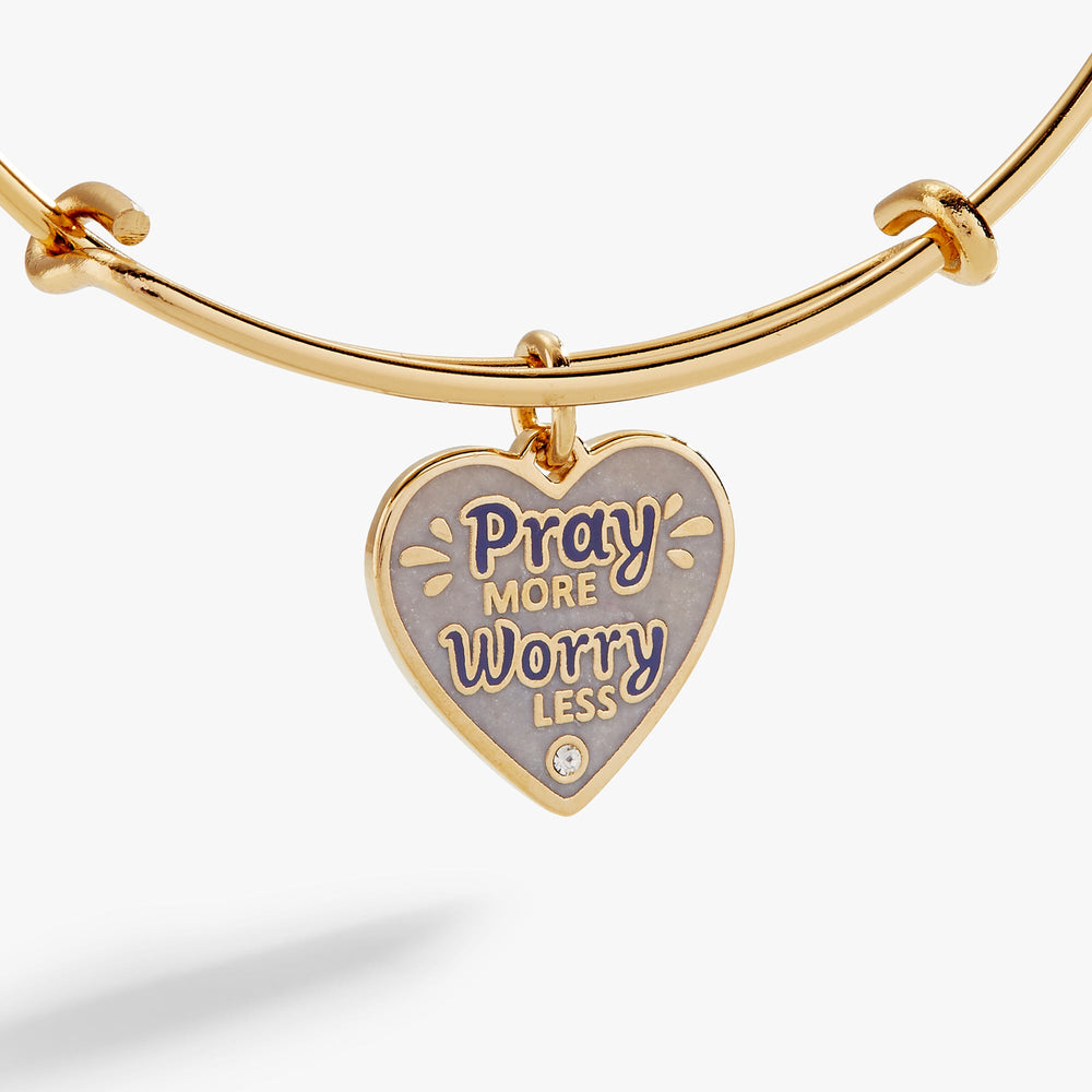 Pray More Worry Less Bangle Gold | Alex and Ani